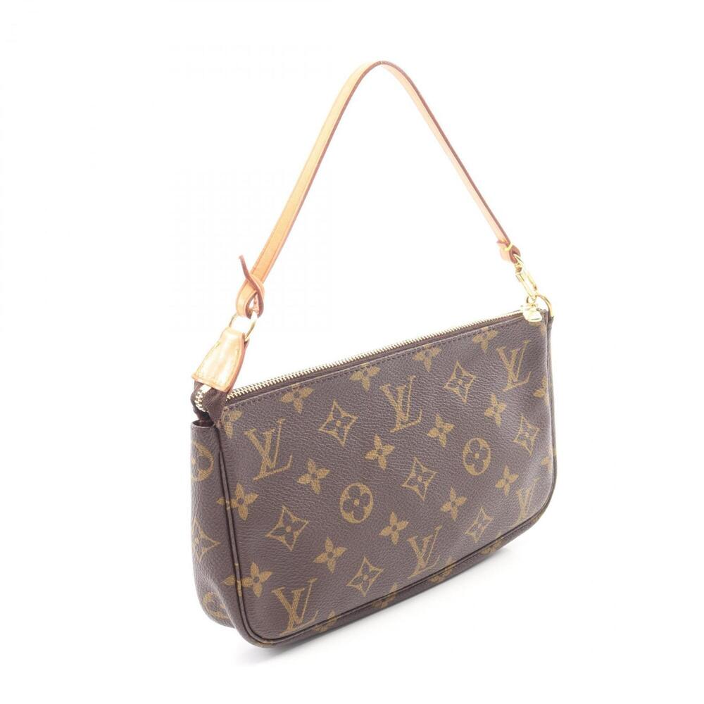 LOUIS VUITTON Authentic Brown Monogram Leather Pochette Bag - Picture 2 of 11